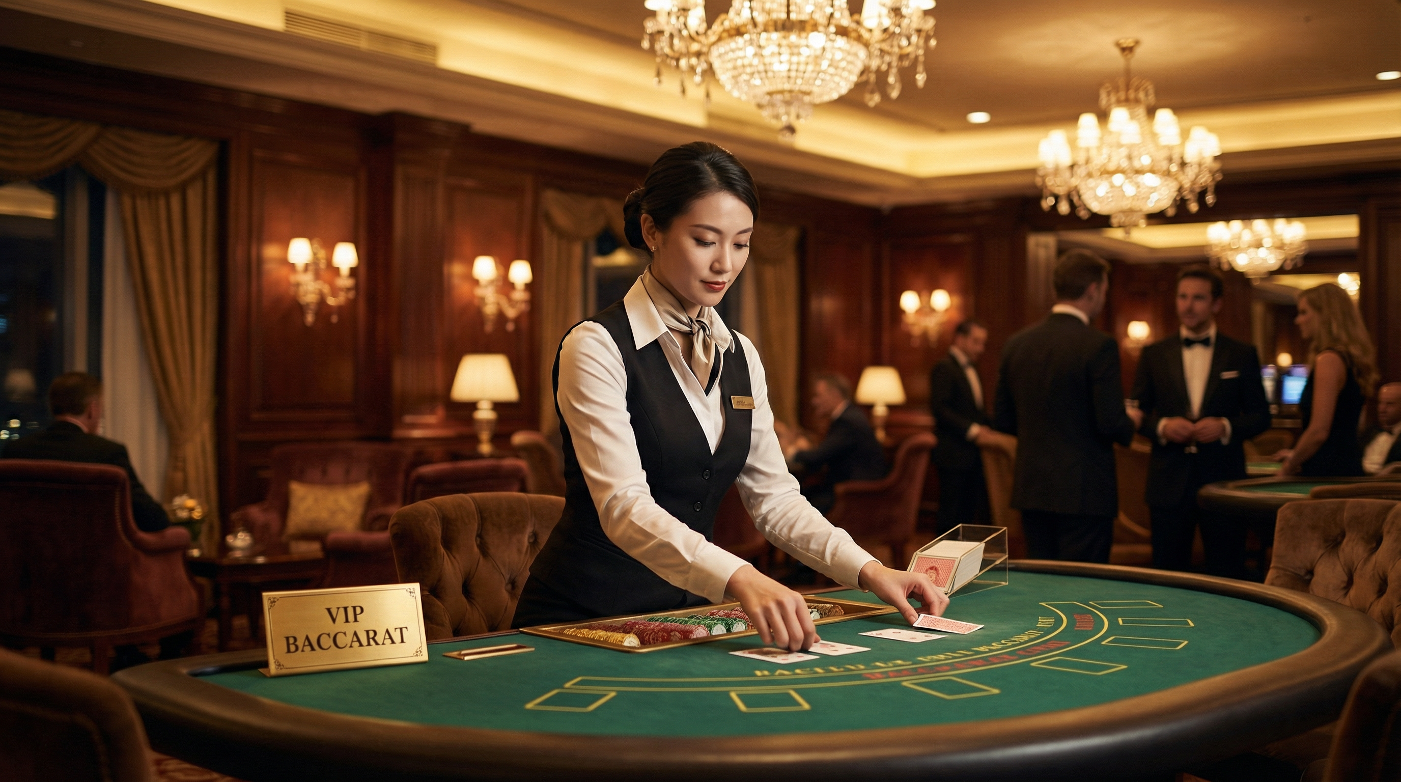 老虎机真人荷官发牌场景